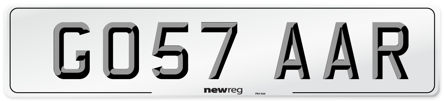 GO57 AAR Number Plate from New Reg